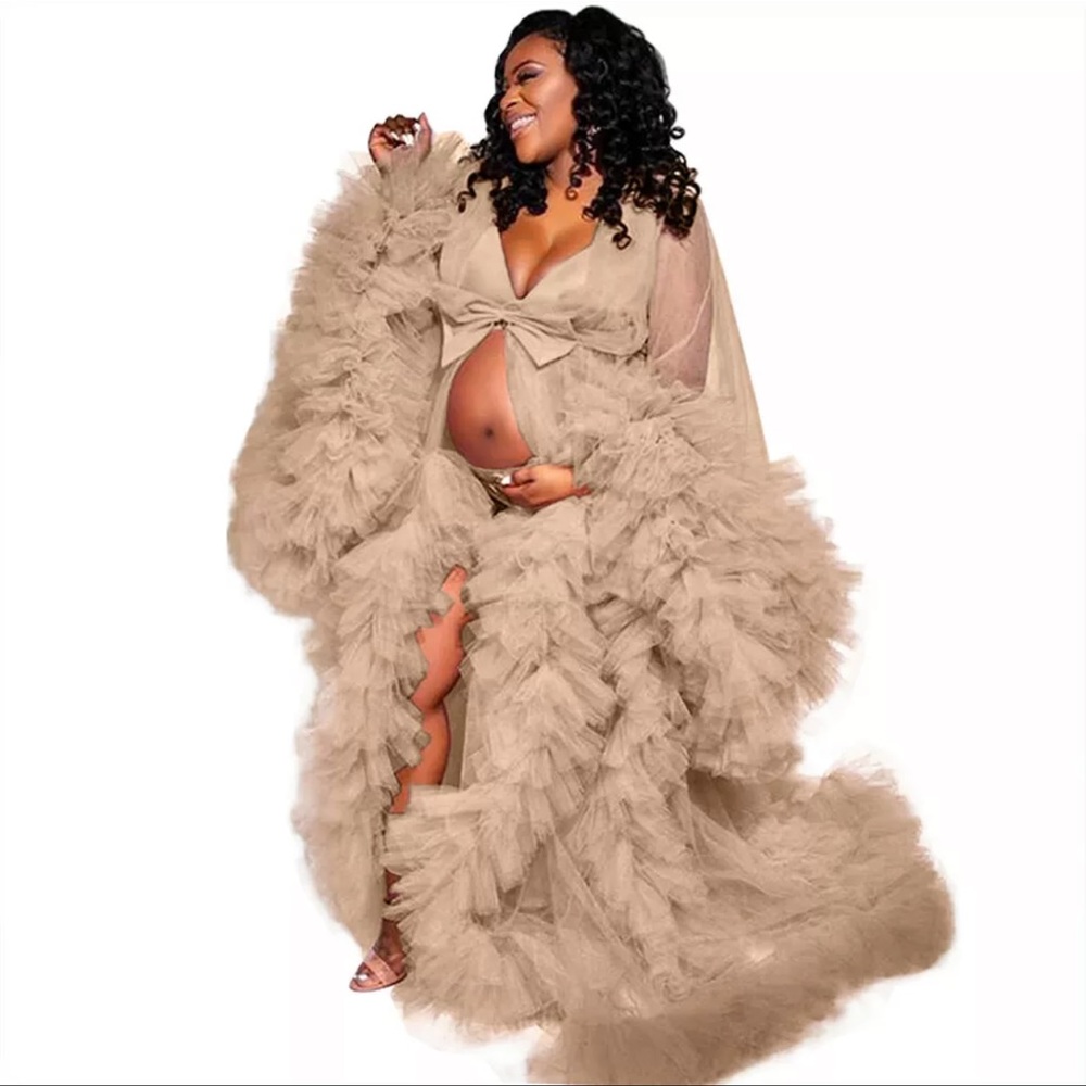 Women Maternity Dress for Photoshoot Photograph Wedding/Bride Gown